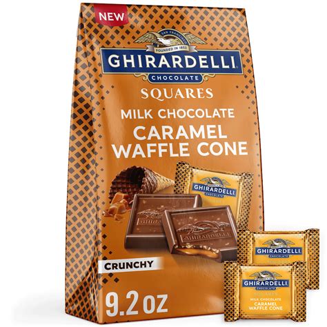 GHIRARDELLI Milk Chocolate Caramel Crunchy Waffle Cone Squares, 9.2 oz ...