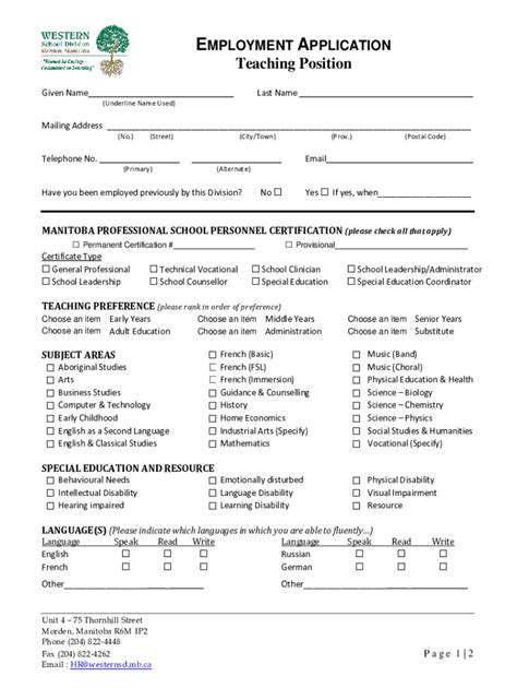 Fillable Online Application Letter For Teaching Job In SchoolTop Form ...