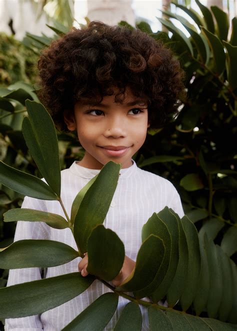 Striped mandarin-collar linen shirt - Boys | MANGO OUTLET Greece