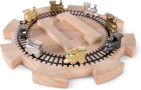 RNK Gaming Wooden Mexican Train Hub with 8 Metal Trains and India | Ubuy