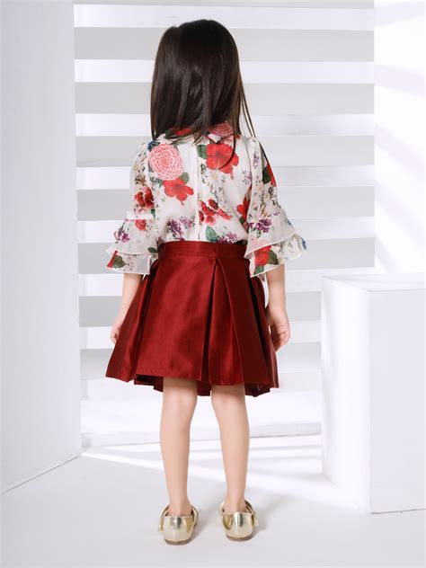 Girls Floral Print Skirt with Top 18718 – Peppermint