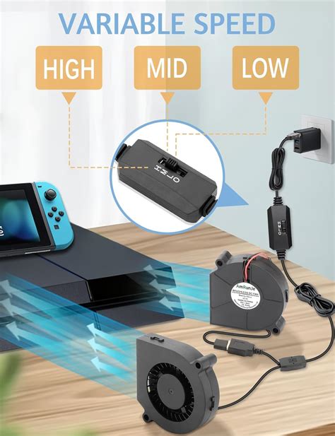 AmRunJe 60mm x15mm 2 Pack Small USB Blower Fan 5V with 3 India | Ubuy