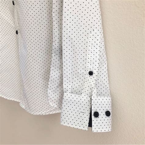 London Fog white with black polka dots shirt - Gem