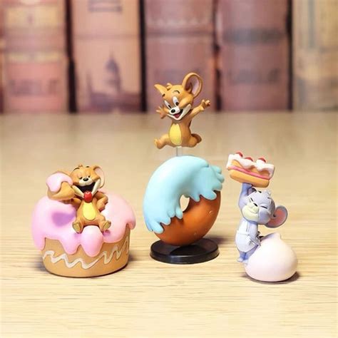 Buy 1 Set 5 Tom and Jerry Figure Figures Cake Donuts Ice Cream Cheese ...