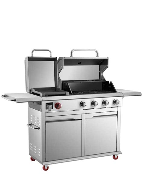 Dyna-Glo 4-Burner Propane Gas Grill in Stainless Steel with Griddle for ...