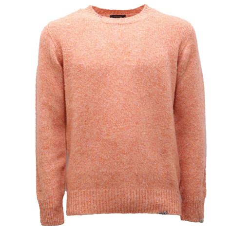 5834AI maglione uomo BOB TIMON man wool sweater orange melange