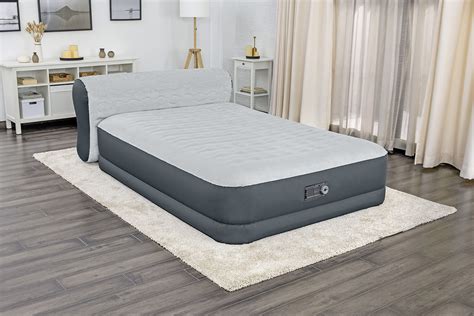 SLEEPLUX Queen Air Mattress with Headboard | Supersoft Snugable Top ...