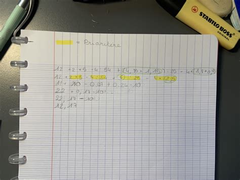 calculer en détaillant les calculs 12 + 2 x 5 - 4 : 54 + (4,85 + 1,15 ...