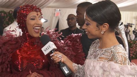 Watch Cardi B on Her Ruby Nipples and Feminism-Inspired Dress | Met ...