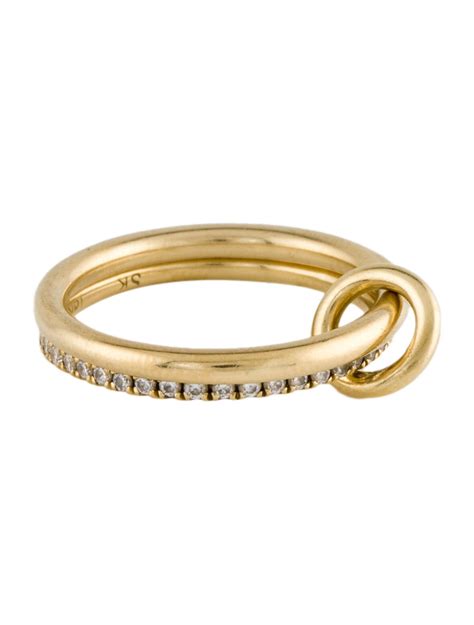 Spinelli Kilcollin 18K Diamond Double Ring - 18K Yellow Gold Rolling ...