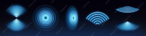 3d wifi wave light effect abstract scan radar sensor sound signal ...