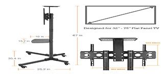 Buy Techzere Adjustable Height Movable Metal TV Trolley/Stand/Mount ...