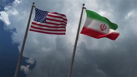 Waving Flags Of The United States And The Iran 2K, Motion Graphics
