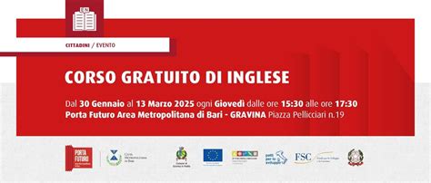 CORSO GRATUITO DI INGLESE LIVELLO BASE, Piazza Pellicciari 19, 70024 ...