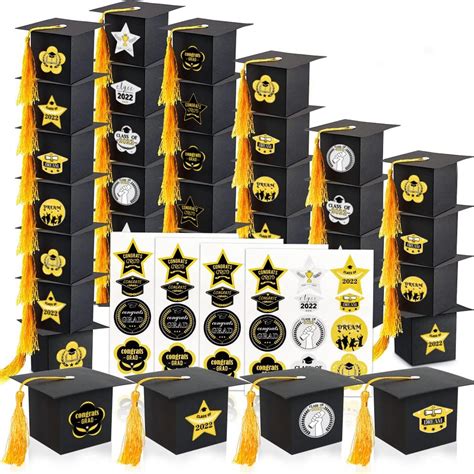 Buy AerWo Graduation Party Favors, 36 Pack Gold and Black Congrats Grad ...