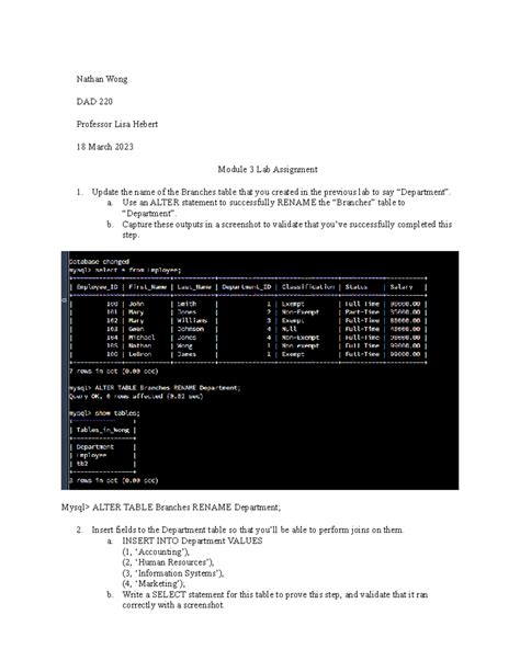 Image result for Dad220 SNHU Module 3 Lab