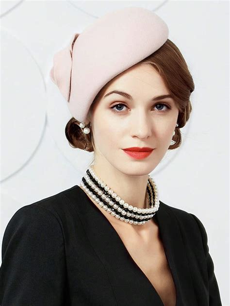 HIMESPORT Sombrero tipo fascinador de lana 100% para mujeres y señoras ...