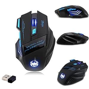 Zelotes Wireless Gaming Mouse F14, 9 Buttons DPI 600/1000/1600/2400 LED ...