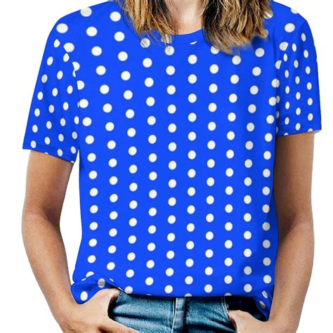 Black Polka Dots T-Shirt O Neck Polka Dot Circles Art Over T-Shirts ...