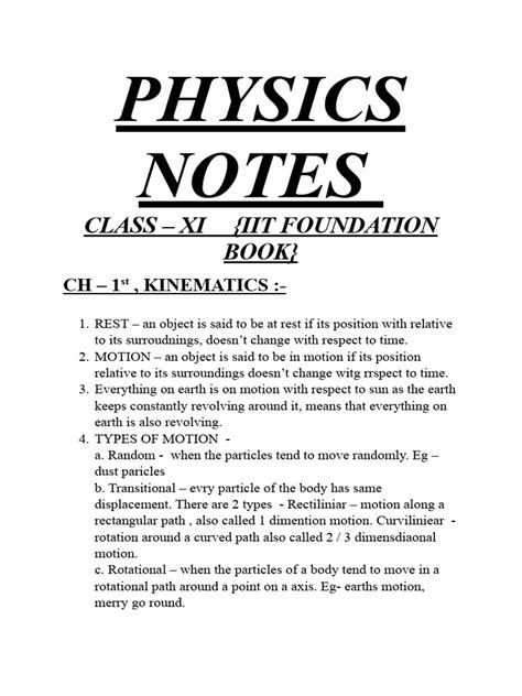 Image result for Physics Ke Notes