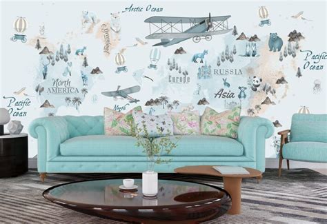 Shop World Map Wallpaper for Walls Online - From ₹99/sq ft