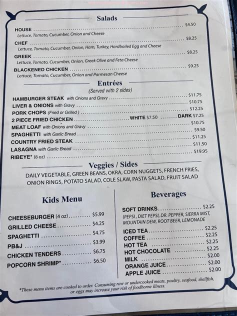 Online Menu of Circle II Restaurant Restaurant, Elizabeth City, North ...