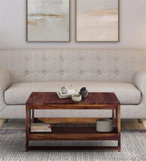 Sheesham Wood Coffee Table In Scratch Resistant Provincial Teak Finish