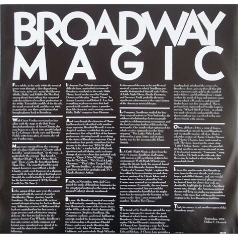 Broadway magic, the best of the great broadway musicals by Broadway Magic, LP with vinyl59 - Ref ...