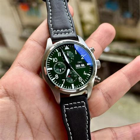 IWC Pilot’s Top-Gun Chrono Green Dial IW3777 – ShahStore