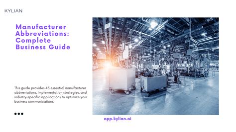 Manufacturer Abbreviations: Complete Business Guide