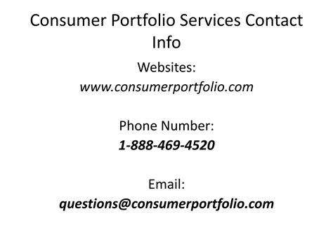 Consumer Portfolio Services | PPT