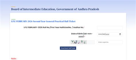 AP intermediate hall ticket 2026 released for practical exams: Direct ...