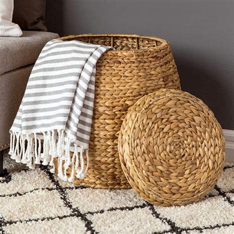 Large Wicker Basket With Lid blanket Basket wicker Woven - Etsy