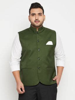 Buy VASTRAMAY Green Nehru Jacket Online