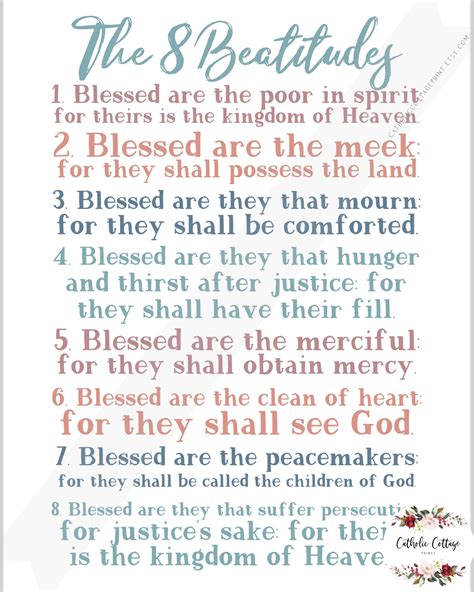 The 8 Beatitudes told by Jesus Christ - Catholic Homeschool/Teacher ...