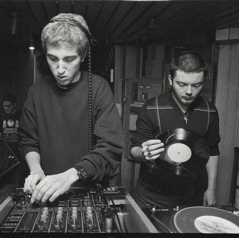 Daft Punk without helmets performing at a French nightclub L’An-Fer ...