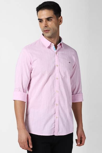 Buy Men Pink Slim Fit Solid Full Sleeves Casual Shirt Online - 894037 ...