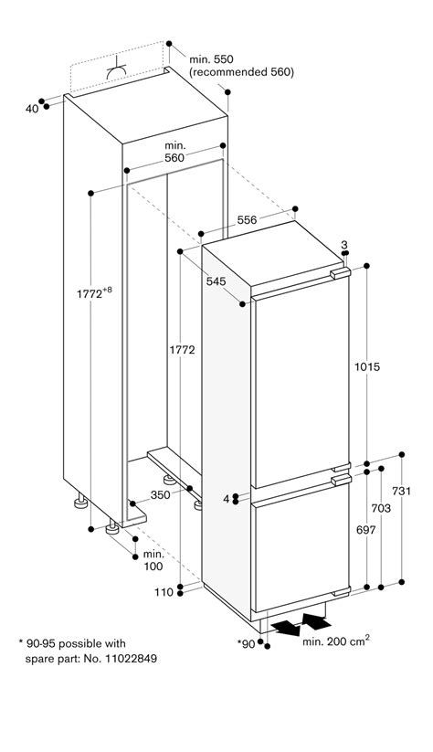 RB287203 Vario built-in fridge-freezer with freezer at bottom | GAGGENAU IN