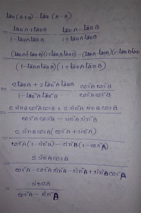 Prove that tan(a+b)+tan(a-b)=si 2a/cos^2a-sin^2b - Brainly.in