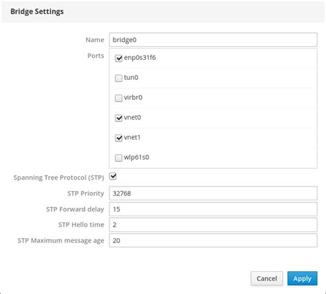 4.2. Web コンソールでネットワークブリッジの設定 | RHEL 7 で Web コンソールを使用したシステムの管理 | Red Hat ...