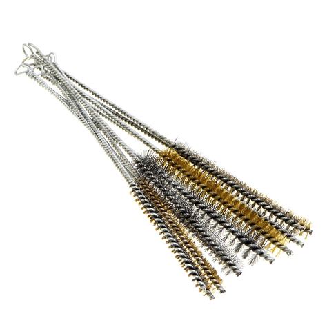 YXQ 12Pcs Tube Brush Kit Stainless Steel/Brass Wire Bottle Long-Handle ...
