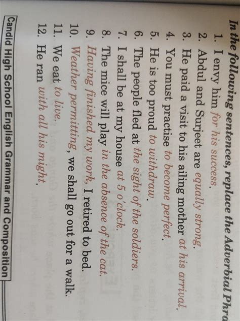 Convert the sentences from Adverbial Phrases by Adverbial Clauses ...