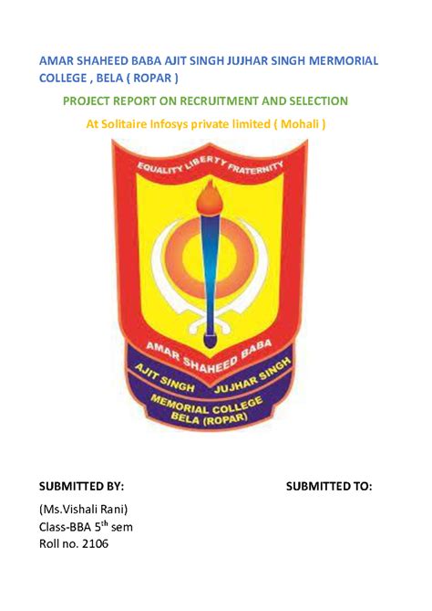 Final Project Report-BBA5TH Semester - AMAR SHAHEED BABA AJIT SINGH ...