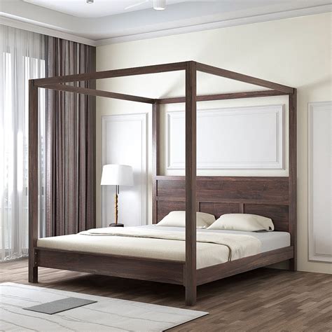Woodworm Bedroom Furniture | Elite Solid Rosewood Poster Bed – House of ...