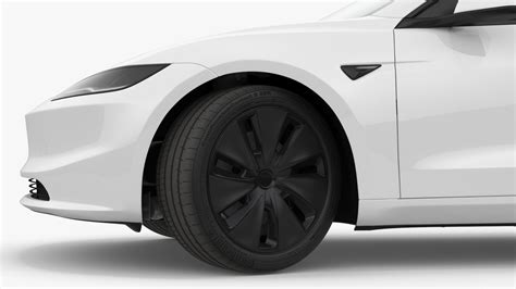 3D model Tesla Model 3 2024 White Rigged for Maya | 3D Molier International
