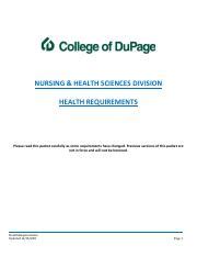 College of DuPage Health Requirements: Overview, Forms, and | Course Hero