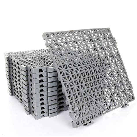 12 x 12”Modular Interlocking Cushion with Drainage Holes Floor Tiles ...
