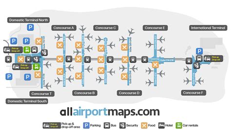Mapa do Aeroporto ATL - Mapas dos Terminais e Guia de Navegação de ...