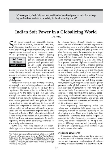 India's Soft Power: Key Values and Institutions in a Globalizing World ...