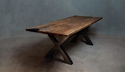 Modern Black Oak Dining Table at 1stDibs